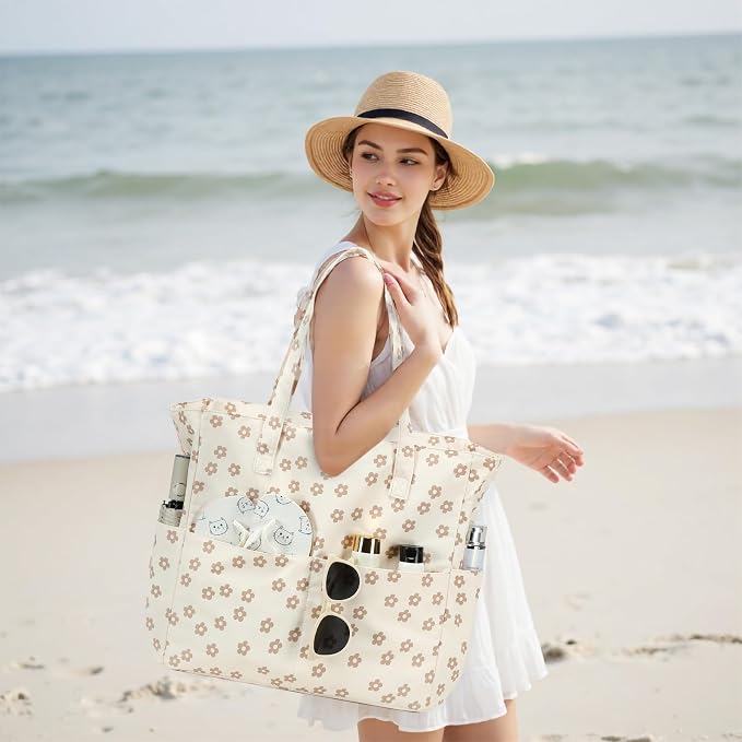 Bluboon Beach Bags for Women, Large Waterproof Tote Bag With Wet Compartment for Pool Weekender Travel Gym - Image 2