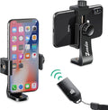 Zeadio Tripod Smartphone Mount, Cell Phone Holder Adapter, Selfie Stick Monopod Adjustable Clamp, Vertical and Horizontal Swivel Bracket, Fits for iPhone, Samsung, Huawei and All Phones by Zeadio