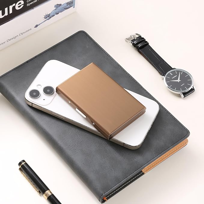 Stainless Steel Credit Card Wallet RFID Blocking Metal Case Pocket Business Card Holder for Women and Men - Image 7