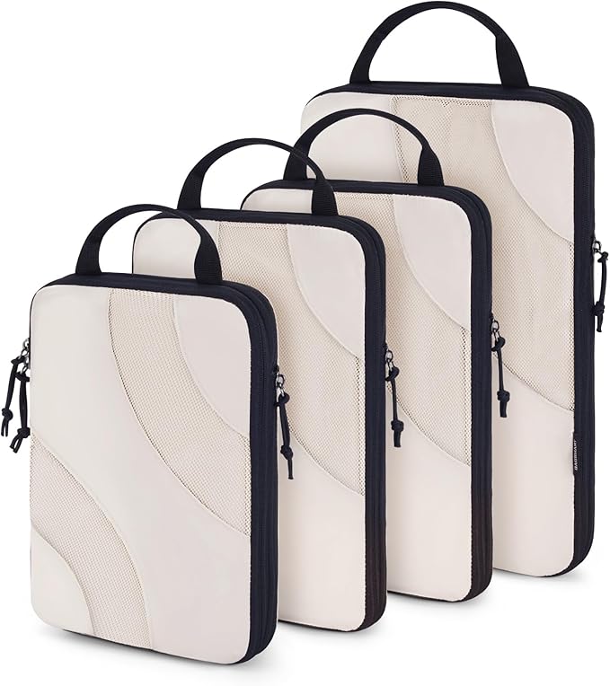 BAGSMART Compression Packing Cubes for Travel | Lightweight suitcase organizers bag set, space-saving double zipper expansion for carry-on luggage & travel organization by BAGSMART