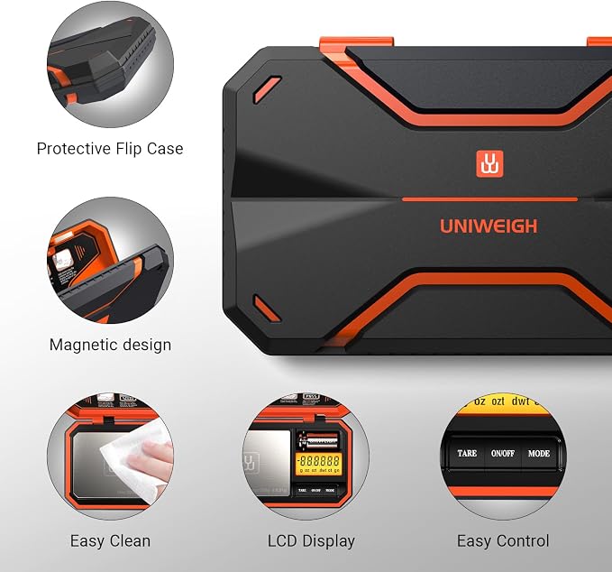 Digital Pocket Scale 200g/0.01g Precision Digital Scale Grams | 6 Units Jewelry Scales,Coins Scale with LCD Display,Tare Function for Food,Powder,small items(Battery Included)-Orange - Image 3