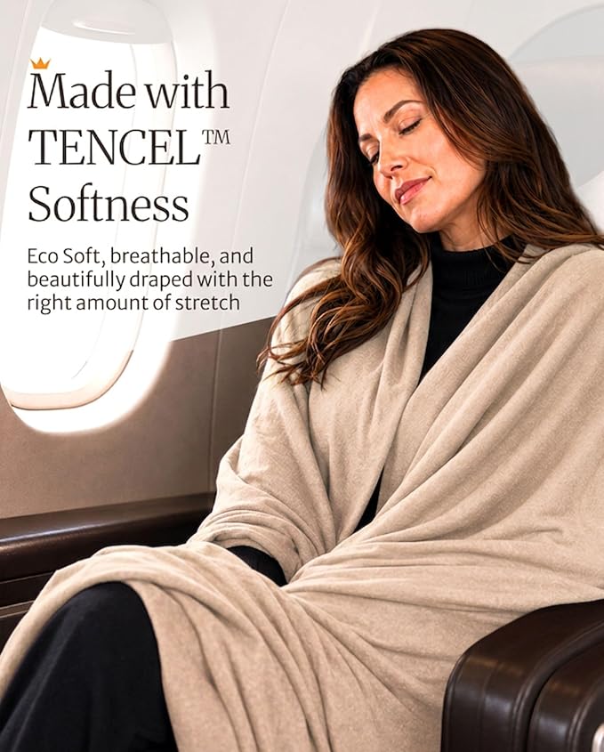 Pashmina Shawl Wraps for Women | USA Made Travel Scarf for Women | Lightweight & Soft Pashmina | Evening Dresses | Travel Scarf Airplane | UPF 50+ Sun Protection | 68x35in - Image 5