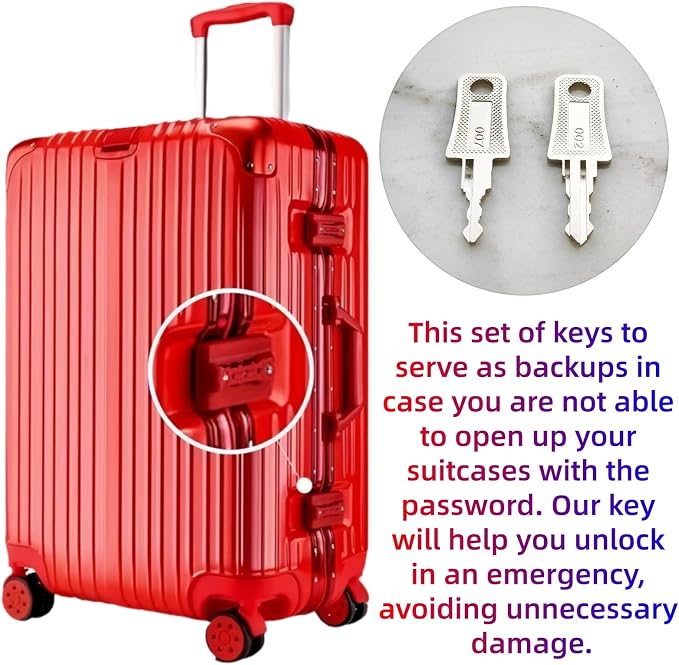 2PCS Master Luggage Keys 007 002 Universal Luggage Bag Suitcase for Forgotten Password Code Combinations of Luggage Locks (2pcs 007+007 Key) - Image 3