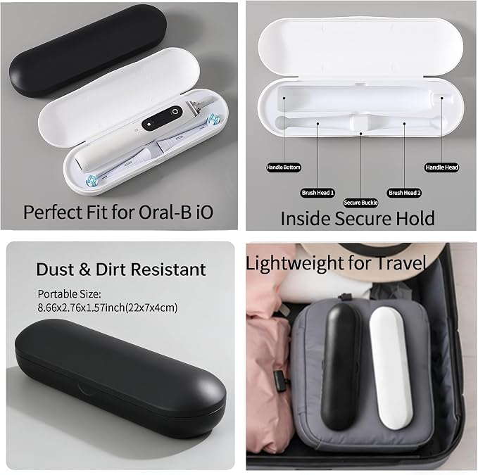 2 Pack Plastic Electric Toothbrush Travel Case for Braun Oral B iO | Toothbrush Carrying Case Holder Container Perfect Fit for All Braun Oral B iO (iO2/ iO3/ iO4/ iO5/ iO6/ iO7/ iO8/ iO9/ iO10) - Image 3