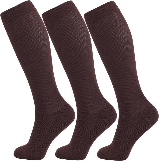 +MD 3 Pairs Bamboo Viscose Compression Socks for Women Men 15-20mmHg Knee High Support Stockings for Pregnancy Nurse Travel by MD