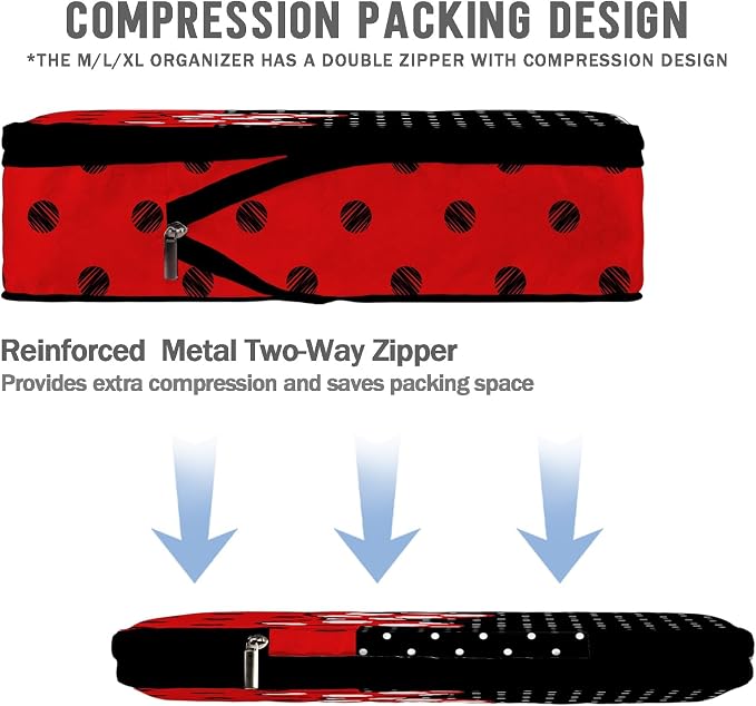 6 Set Travel Packing Cubes for Kids, Cute Compression Bags for Storage Packing with Shoe Bags for Packing In Suitcase, Space Saving Packing Organizers for Luggage Trip and Family Vacation - Image 3