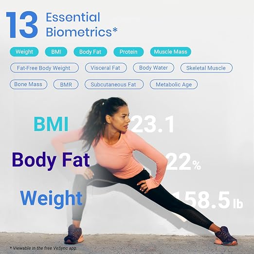 Etekcity Smart Scale for Body Weight, BMI, Body Fat, Bluetooth, Blue | Measures BMI, body fat, muscle mass and body composition, with Bluetooth app sync for convenient bathroom and home tracking - Image 3