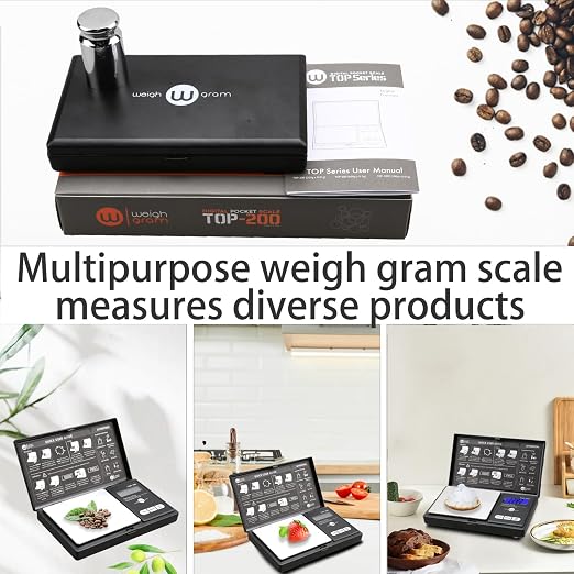 Digital Pocket Gram Scale 200g x 0.01g High Precision with 100g Calibration | Mini Scale Weighs Kitchen Small Food, Jewelry, Ounces, Grains, LCD Display, Tare Function With 100g Calibration Weight - Image 5