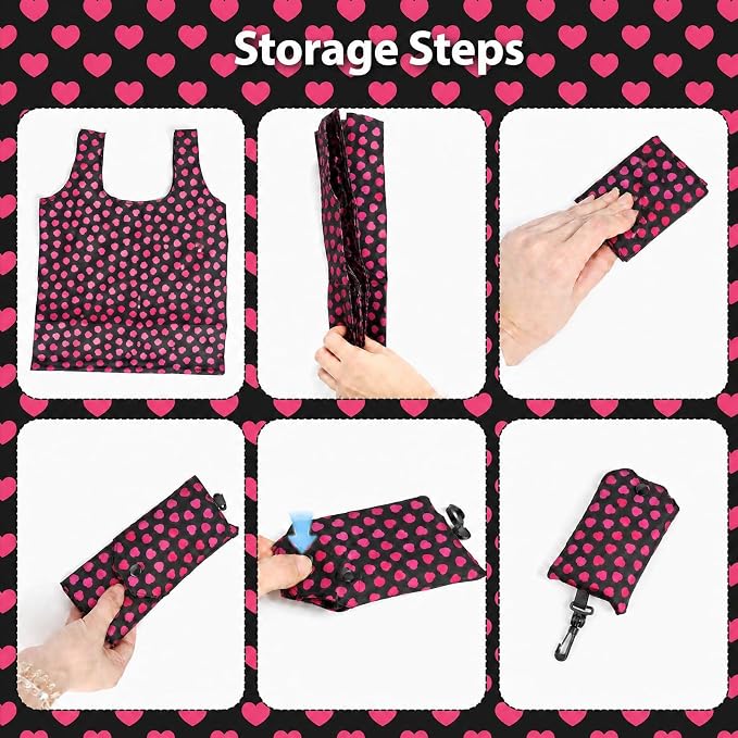 1 Pack Reusable Shopping Bag, Foldable Grocery Bag, Black | Large Capacity, Washable, Grocery Tote, Utility Travel Shoulder Bag - Image 6