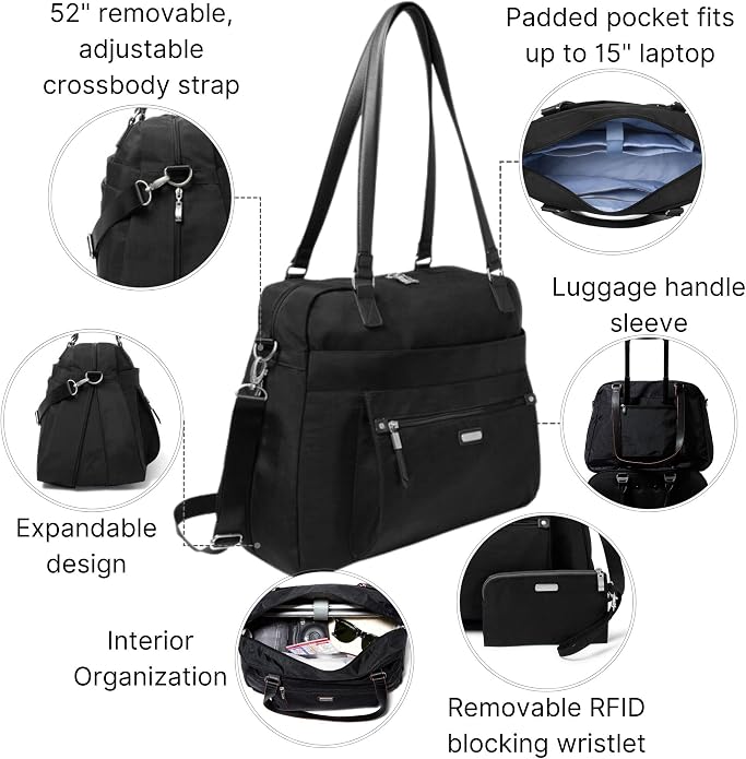 Baggallini Overnight Expandable Laptop Tote with RFID Phone Wristlet - Image 5