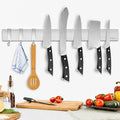 Dmore magnetic knife holder for wall—with 3 hooks, No Drilling 16 Inch silver knife magnetic strip, Powerful knife magnet rack, include Adhesive Tape and screws for Knives, Utensils, and Tools by Dmorealwaysdomore