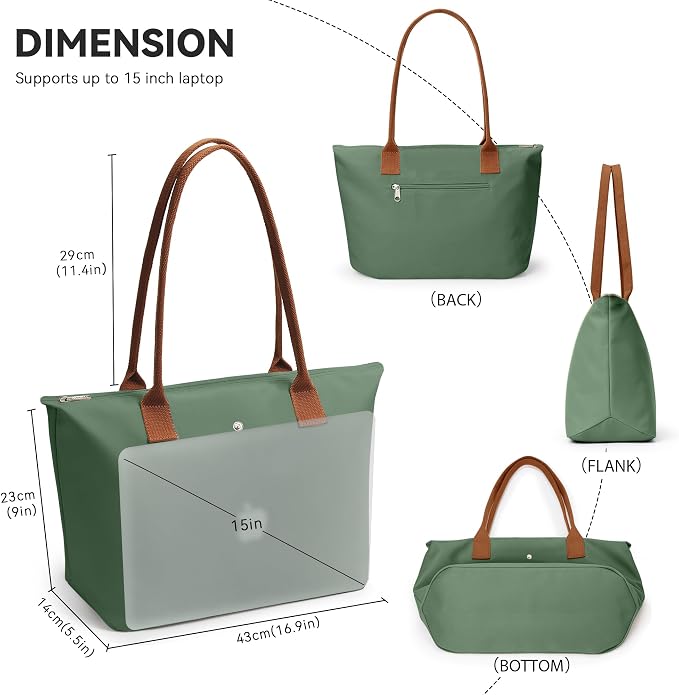 KALIDI Tote Bag for Women Nylon Top-Handle Purse,Large Capacity Shoulder Hobo handBag with Zipper Leisure Foldable Weekend - Image 5