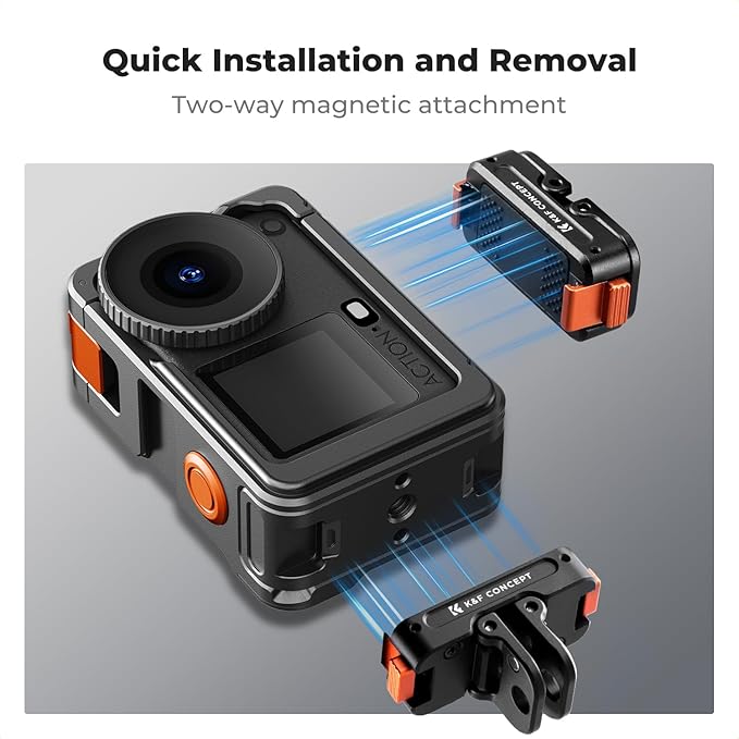K&F CONCEPT Cage + Foldable Quick Release Mount Kit for DJI Osmo Action 6 | Protective Expansion Frame Case with Cold Shoe Mount | 1/4" Screw Adapter for Tripod, Selfie Stick Action 6 Vlogging, CD07 - Image 6