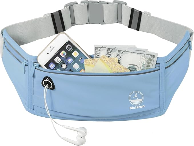 Slim Running Belt Fanny Pack, Phone Holder Waist Pack Money Belt - Blue by Unknown