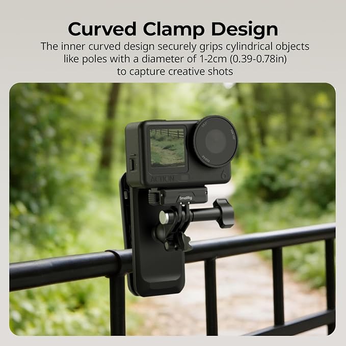 SMALLRIG Magnetic Backpack Strap Clip Mount with Ball Head Mantis Hook | Adapter Base for DJI Osmo Nano/Action 6/5 Pro/4, for Insta360 X5/4/3/Ace Pro 2/Go Ultra, for GoPro 13/12/11, for AKASO - 5722 - Image 4