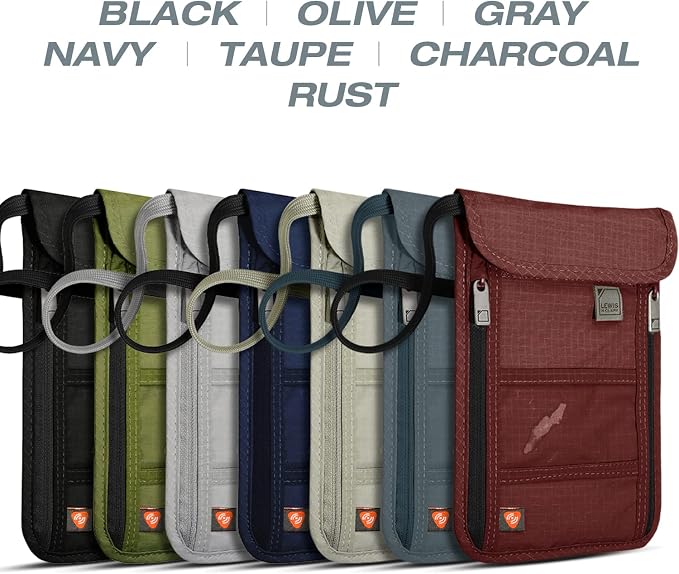 Lewis N. Clark Stash Neck Travel Wallet | RFID Blocking Passport Holder | Protect Personal Information | Navy - Image 4