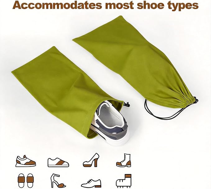 10 Pcs Single Shoe Bags for Travel, Dustproof Drawstring Travel Shoe Bag | 18"X9"shoe travel bag for Packing, Shoe Bag storage Sneaker Travel Bags, Washable Reusable dust bags for Handbags Shoes Toys - Image 3