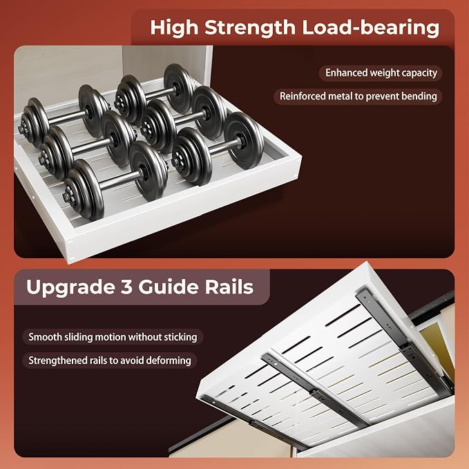 Pull Out Drawers for Cabinets, 1 Pack Slide Out Drawer Expandable Width (10"-16") and Depth (17"-25") with 3 Slide Rails, Fixed with Adhesive Film or Nail for Cabinets in Kitchen, Pantry or Bathroom - Image 7