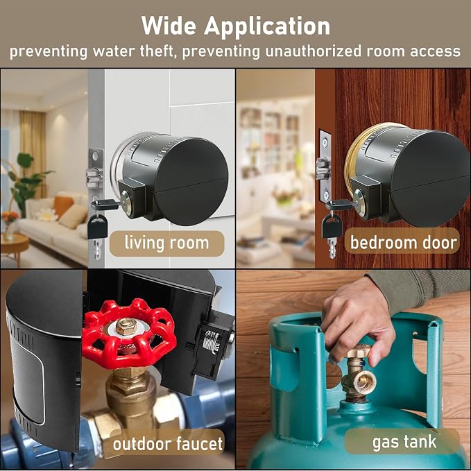 2 Packs Child Proof Door Knob Cover Lock – Prevents Turning of Door Knob and Access to Keyhole, Can be Used for Home Rentals, Evictions, Job Sites & More – Keyed Alike (Black) - Image 6