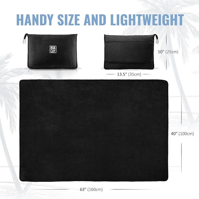 Soft & Warm Travel Blanket for Airplane & Car - Long Flight Essential for Women, Men, Kids - Compact Pillow with Luggage Sleeve & Backpack Clip - Image 7