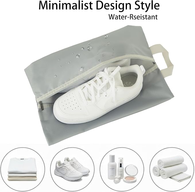 6pcs Portable Shoe Organizer, Travel Pouches with Zipper, Golf Shoe Bags, Clothes Bags, Soccer Cleats Bag Shoe Pouch for Gym, Waterproof, Odor-Resistant (Grey) | Golf Shoe Bags, Clothes Bags, Soccer Cleats Bag Shoe Pouch for Gym, Waterproof, Odor-Resis... - Image 5