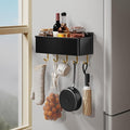 Magnetic Spice Rack for Refrigerator Large Magnet Shelf for Fridge Kitchen Organizer and Storage with 5 Removable Golden Hooks by Evemlceol