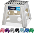 Handy Laundry Folding Step Stool 13 Inch, White, Non-Slip Holds 300 lbs | 13 Inch, White, Foldable Collapsible Step Stool, Non-Slip, Holds 300 lbs, Kitchen Bathroom Bedroom, Adults by Handy+Laundry