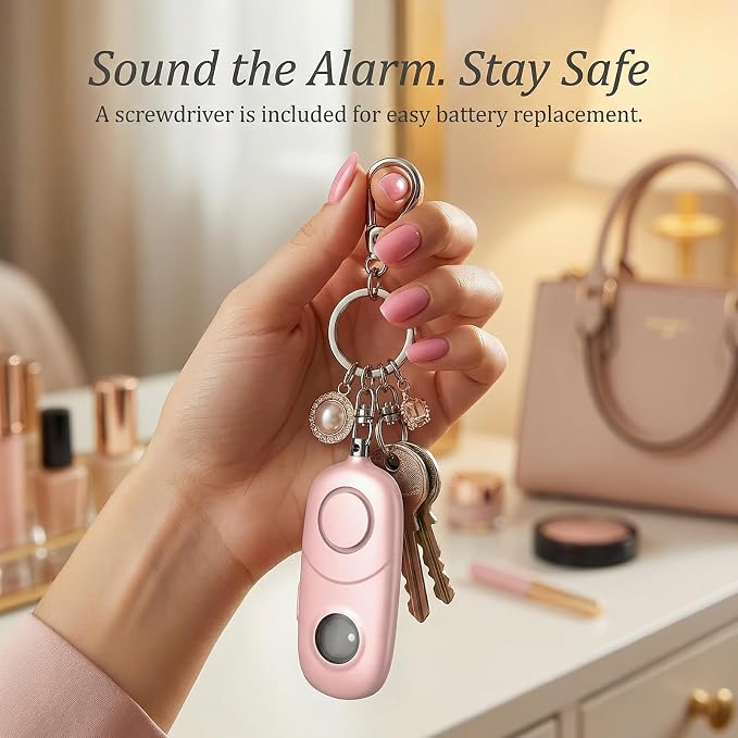 Personal Alarm for Women Keychain Alarm: Qoosea 135dB Emergency Keychain Siren with Strobe Light Loud Siren for Women Kids Students Seniors Emergency Self-Defense for Night Sports - Image 6