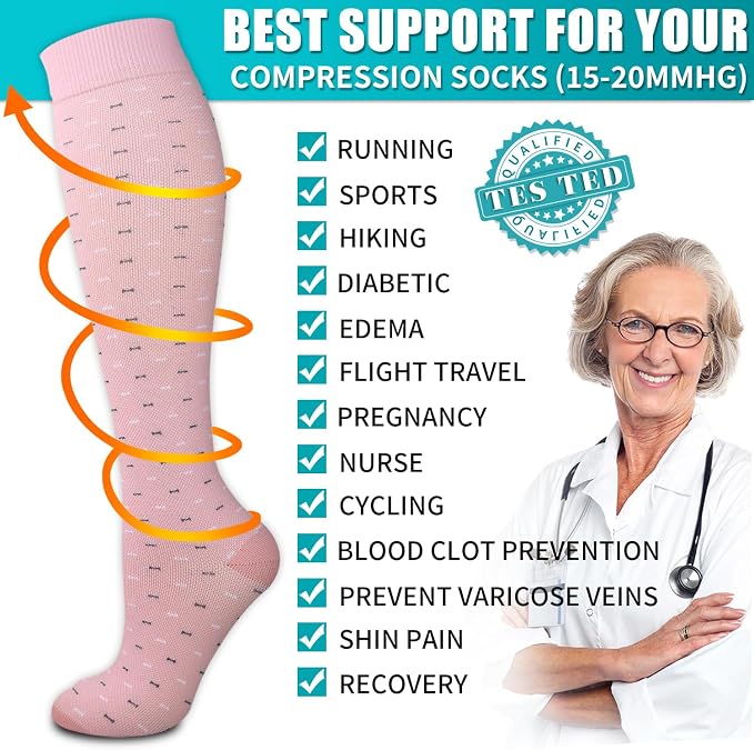 Copper Compression Socks for Women & Men (6 pairs) - Best Support for Nurses, Running, Hiking, Recovery - Image 5