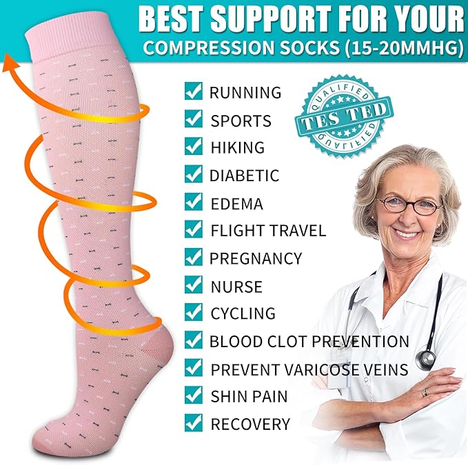Copper Compression Socks for Women & Men (6 pairs) - Best Support for Nurses, Running, Hiking, Recovery - Image 5