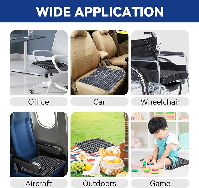 Cushion Lab Seat Cushion, Black | Long Sitting Hours, 3D Non-Slip, Office & Home Chair, Car Seats, Airplane Seat, Wheelchair, Desk Chair, Long Trips - Image 9