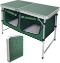 CampLand Outdoor Folding Table Aluminum Lightweight Height Adjustable with Storage Organizer for BBQ, Party, Camping by CampLand