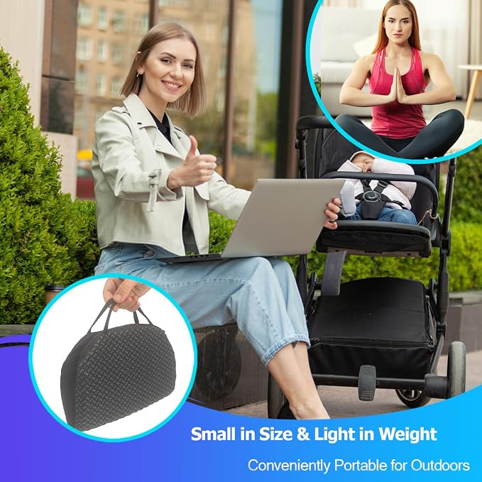 masteymoh Small Foldable Seat Cushion 0.9-Inch Thick, 14 x 9.6 Inches Portable Cooling Gel Seat Cushion for Pressure Relief, Light Seat Cushion for Travel seat Cushion, Foldable for Easier Storage - Image 4