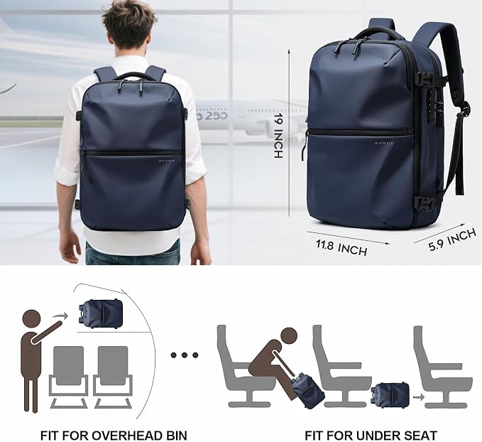 BANGE Travel Backpack with Vacuum Pocket and TSA lock version can hold 15.6 inch Laptop suitable Overnight Flight Approved Anti-theft Bag - Image 2