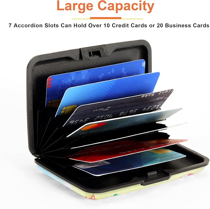 Mayski Credit Card Holder for Women RFID Blocking Wallet, Beach Bliss | Card Wallets for Women Small Mini Business Metal Accordion Aluminum Alloy Hard Case for Men - Image 4