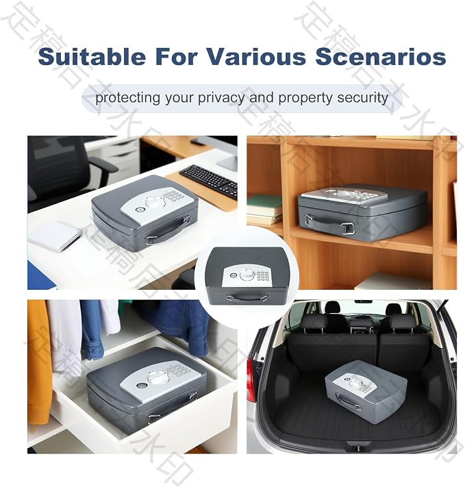 0.21 Cu Ft Portable Steel Security Safe Box with Digital Keypad | Portable Travel Safe Built With Carrying Handle, Ideal For Storing Cash, Jewelry & Documents At Home, Office And Hotel - Image 7