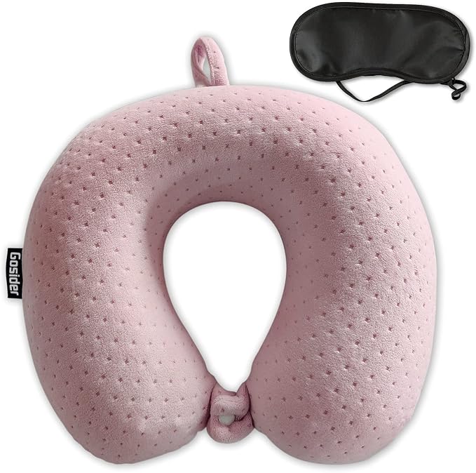 Neck Pillows for Sleeping Travel Pink Travel Pillow Comfortable U Shape Memory Foam Pillows Neck and Head Support Portable Travel Neck Pillow Suitable for Planes, Trains, Self-Driving Cars by Gosider