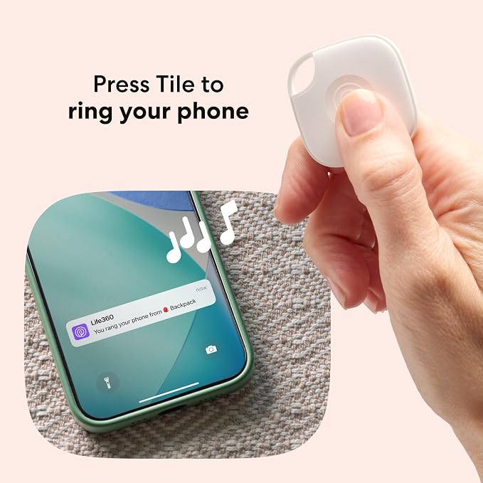 Life360 Tile - Bluetooth Tracker, Keys Finder and Item Locator for Keys, Bags and More. Phone Finder. Both iOS and Android Compatible. 1-Pack (White) - Image 4