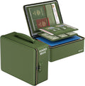ENGPOW Fireproof Document Box with Lock & Heat-Resistant Fireproof Zipper | 6400°F 12-Layer Fire Protection, Hard File Organizer with Pockets, Portable Home Chest Safe Storage for Money,Jewelry, Green by ENGPOW