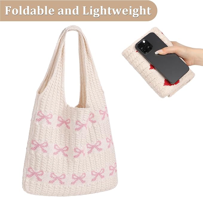 Sightor Crochet Tote Bag, Mesh Beach Bag Knit Summer Hobo Bag for Women | Beach Tote bag Vacation Outfits Aesthetic Boho Bag - Image 7