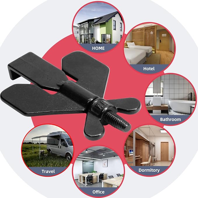 2 PCS Portable Door Lock,Door Lock,Home Security Door Locker Travel Lockdown Locks for Additional Safety and Privacy Protion,Door Lock Security Devices,for Home Hotel School Apartment - Image 5