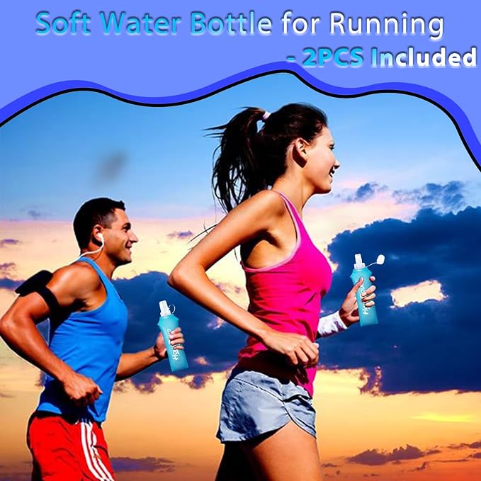 2 Packs Soft Flask, 17oz/500ml TPU Collapsible Soft Water Bottle for Hydration Pack, Running Vest, BPA-Free Folding Water Bottles for Hiking Cycling Climbing Running Outdoor Sports - Image 7
