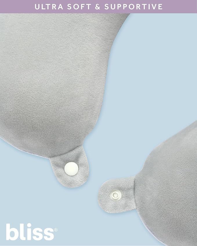 Bliss Neck Pillow Lightweight U-Shaped High Density Memory Foam | Structured Support for Rest on Flights, Car Rides or at the Office, Snap Closure Clips to Your Bag for Easy Carrying - Image 5