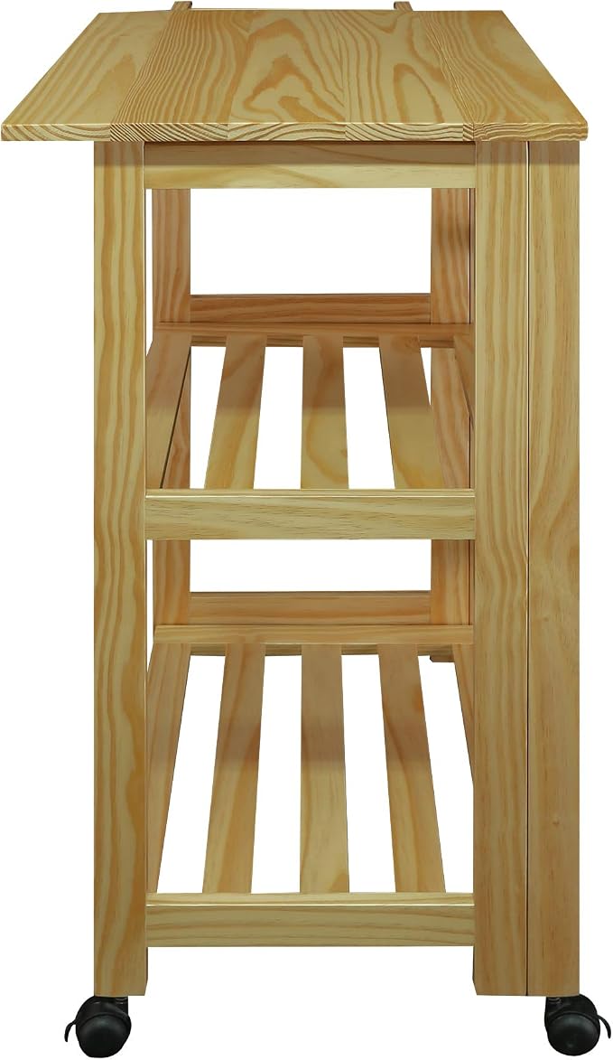 Casual Home Trek Folding Natural Kitchen Cart, 27"W (372-30) - Image 4