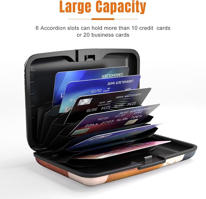 Rimilak Aluminuml Credit Card Holder,Abstract Marble | Mini Credit Card Wallet RFID Blocking Slim Metal Hard Case for Women Men - Image 4