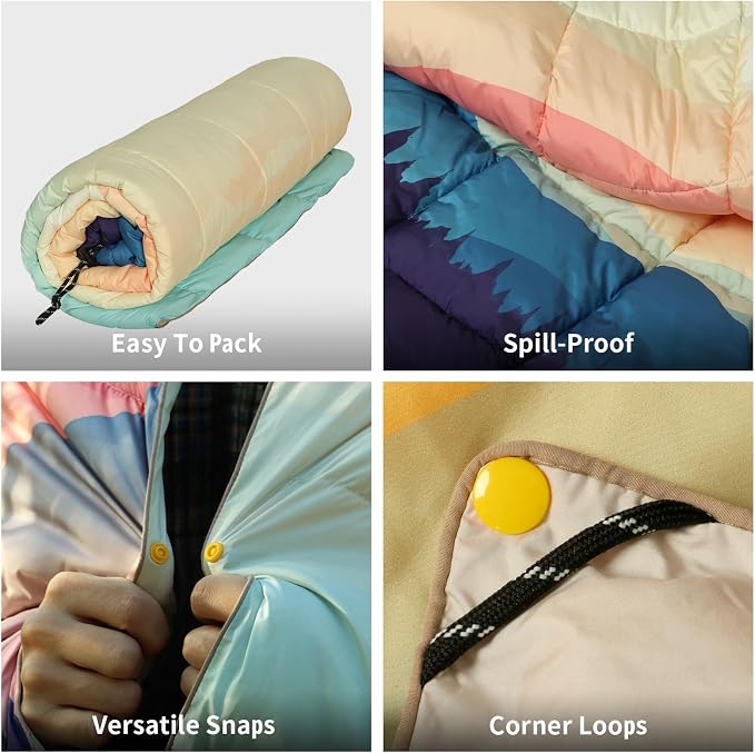 Camping Blanket, Puffy Blankets Lightweight Windproof Resistant for Outdoors,Hiking, Backpacking,Car,Picnic,Stadium - Image 4