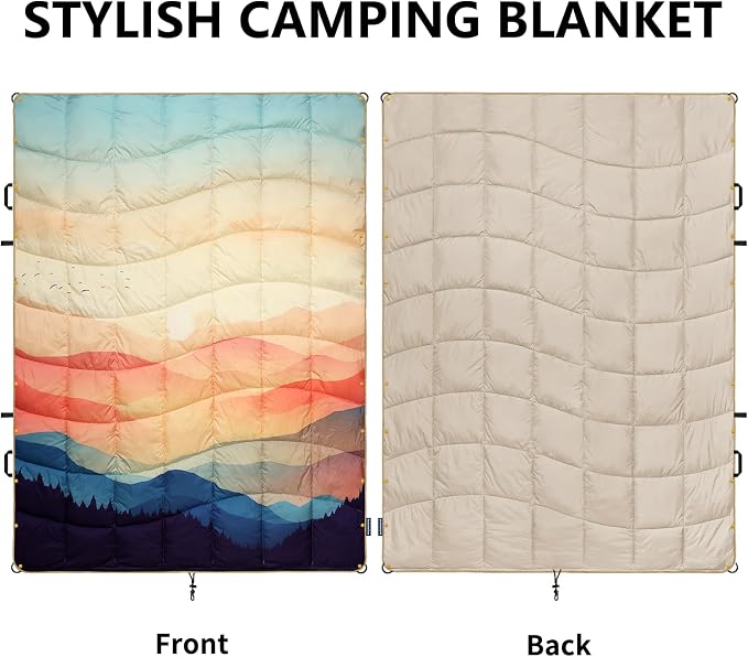 Camping Blanket, Puffy Blankets Lightweight Windproof Resistant for Outdoors,Hiking, Backpacking,Car,Picnic,Stadium - Image 3