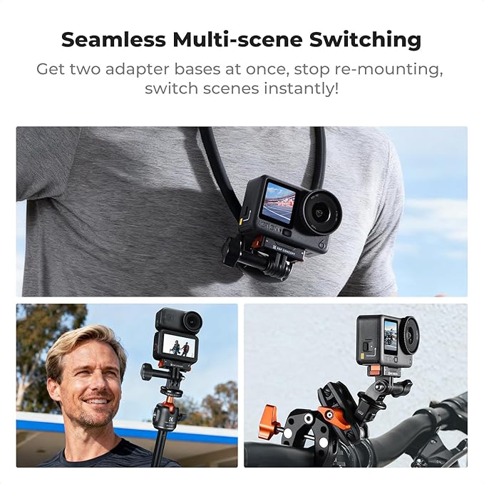 K&F CONCEPT 2 Pack Magnetic Adapter Mount for DJI Osmo Nano/Osmo Action 6 | Quick Release Extension Base Bracket with 1/4" Adapter/Quick-Release Buckle for Tripod, Action Camera Vlog Accessories PP09 - Image 5