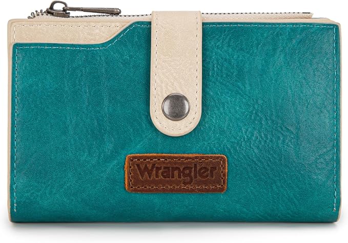 Wrangler Wallet for Women Bifold Card Holder with Zipper and ID Window by Wrangler%C2%AE