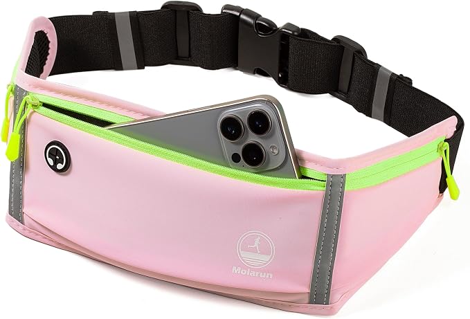 Running Belt Slim Fanny Pack Jogging Pouch Phone Holder Waist Pack - Light Pink - Image 3
